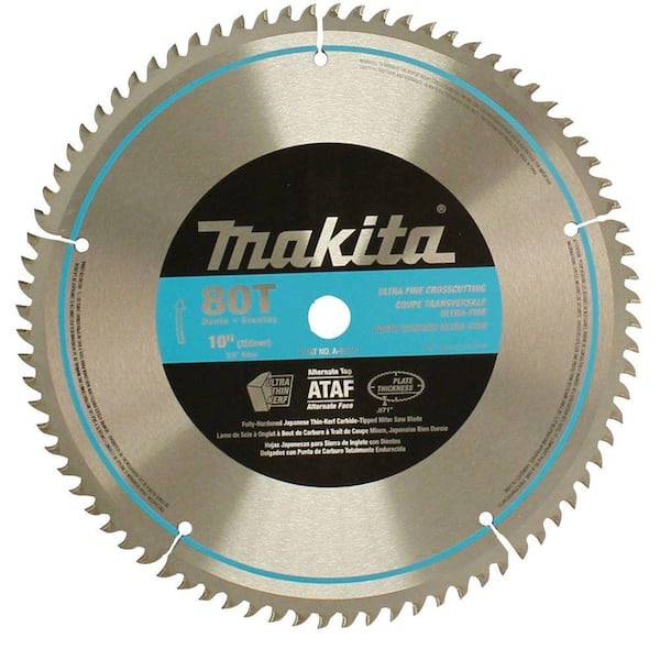 Makita 10 in. x 5/8 in. 80 TPI Micro-Polished Miter Saw Blade