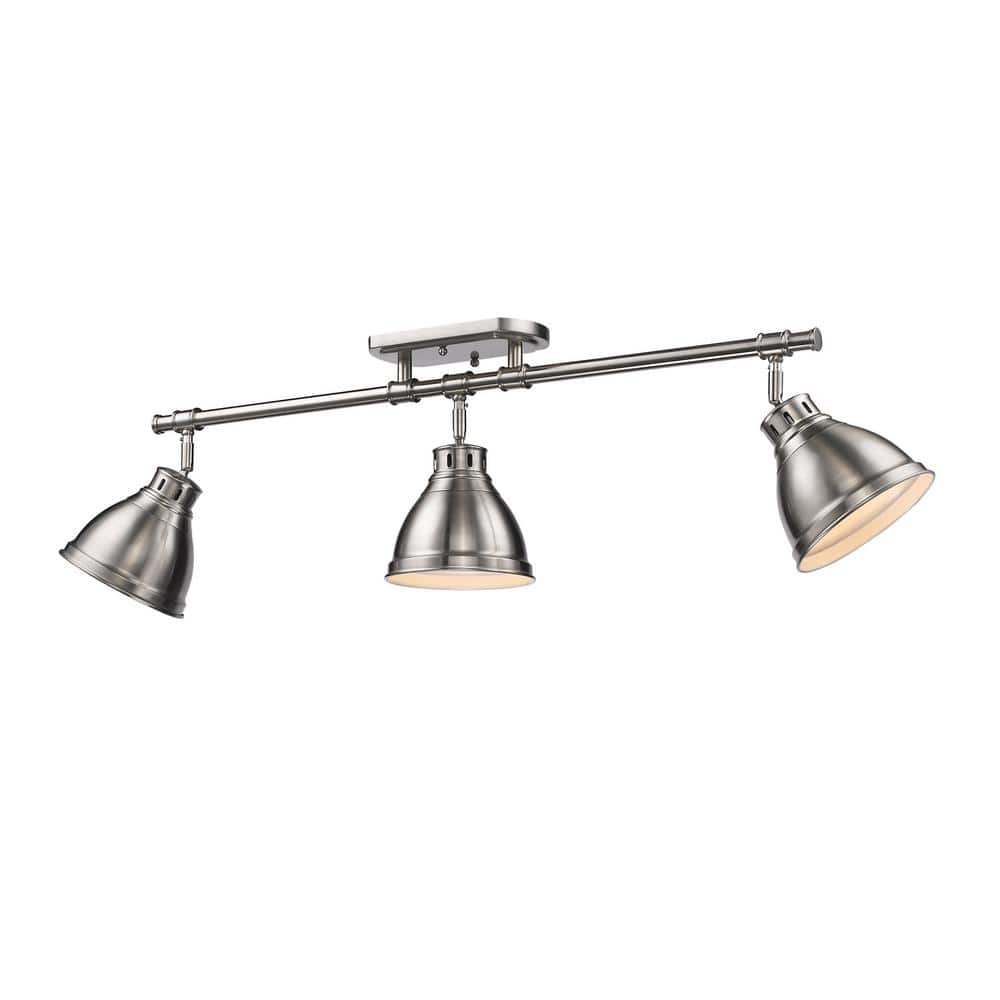 Duncan Silver Metal 3-Light Semi-Flush Mount Fixture