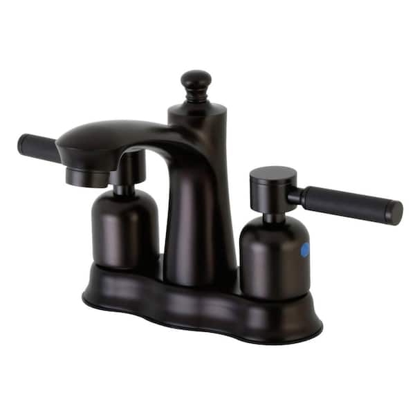 Kingston Brass Kaiser 4 in. Centerset Double Handle Bathroom Faucet in Oil Rubbed Bronze