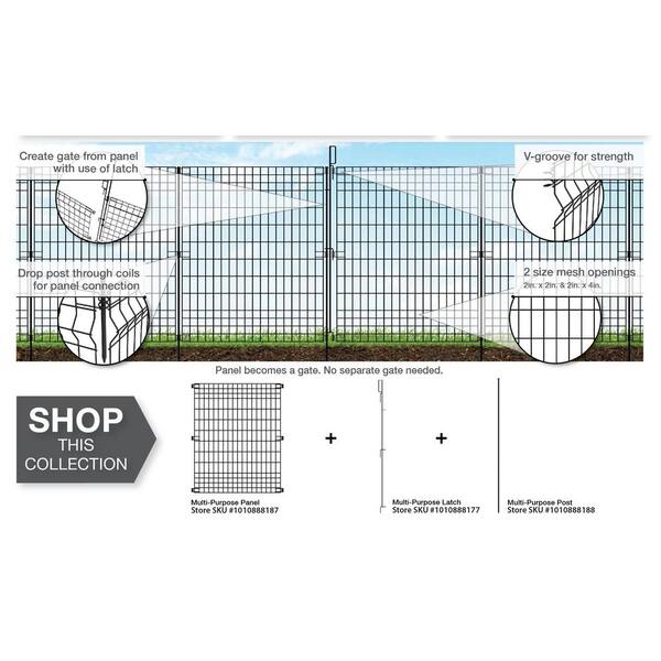 Vigoro 49 in. H Steel No Dig Multi-Purpose Black Latch