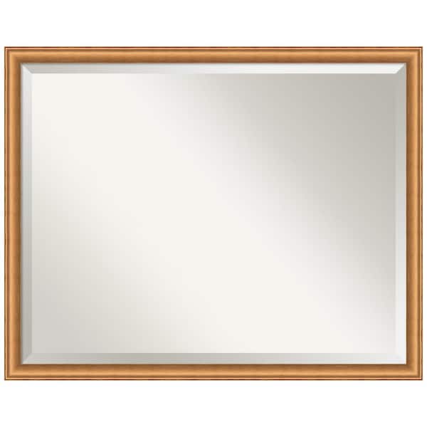 Amanti Art Salon Scoop Copper 30 in. x 24 in. Beveled Casual Rectangle Wood Framed Wall Mirror in Bronze