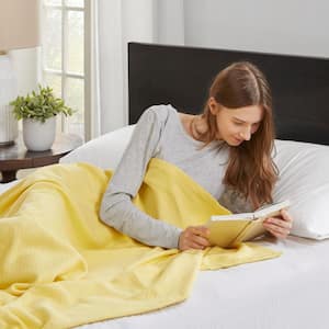 Yellow Liquid Cotton Twin Blanket