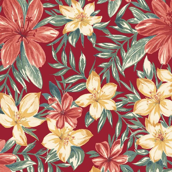 ARDEN SELECTIONS 36 in. x 54 in. Ruby Clarissa Tropical Outdoor Fabric by the Yard