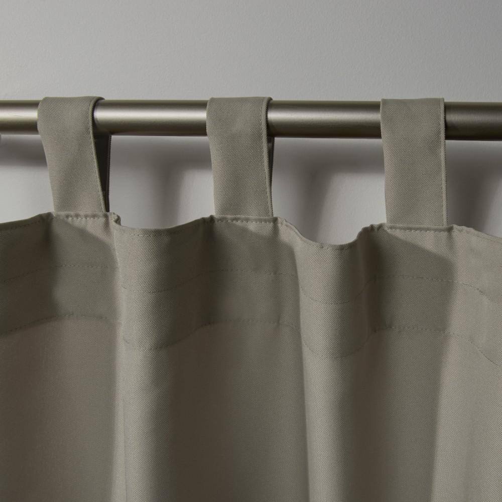 Taupe Light-Filtering Tab Top Indoor/Outdoor Curtain Panels, Set of 2