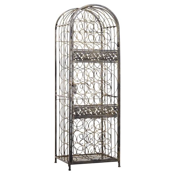 Adrinfly 45-Bottles Antique Bronze Freestanding Wine Rack Storage with Lock