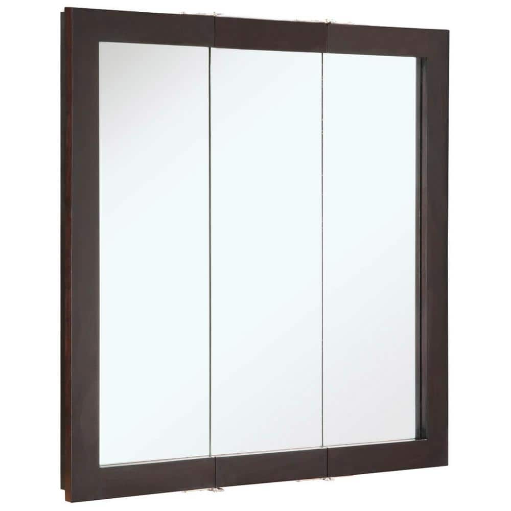 Ventura 30-Inch Espresso Pine Tri-View Medicine Cabinet