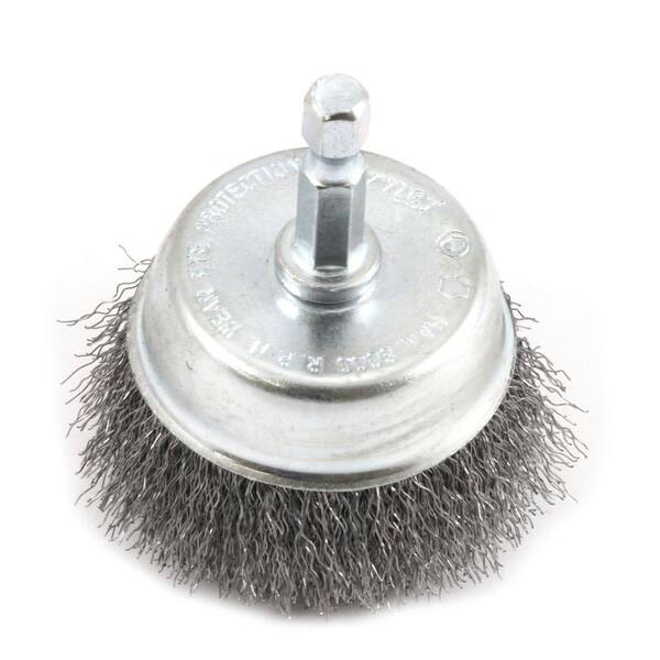 Forney 2 in. x 1/4 in. Hex Shank Fine Crimped Wire Cup Brush