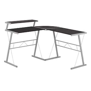 52 in. L-Shaped Cappuccino Computer Desk with Storage