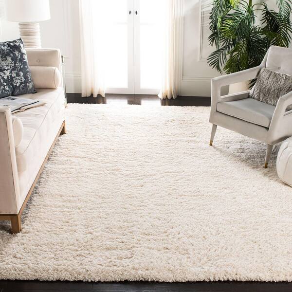 Fontana Shag Ivory 7 ft. x 7 ft. Solid Square Area Rug