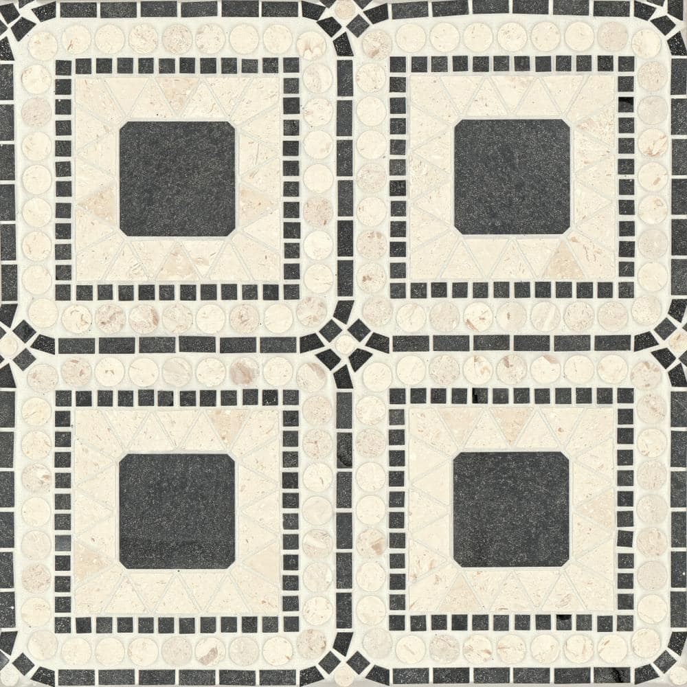 Atrium 15 in. x 15 in. Honed Myra Beige/Basalt Marble Mosaic Tile (8.6 sq. ft./Carton) price history on PriceWatchPro