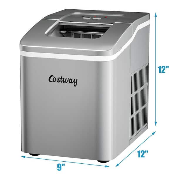 Costway 9 in. 33 lbs./24H Portable Ice Maker Machine Countertop Ice Cube  Maker with Scoop and Basket Black FP10078US-DK - The Home Depot