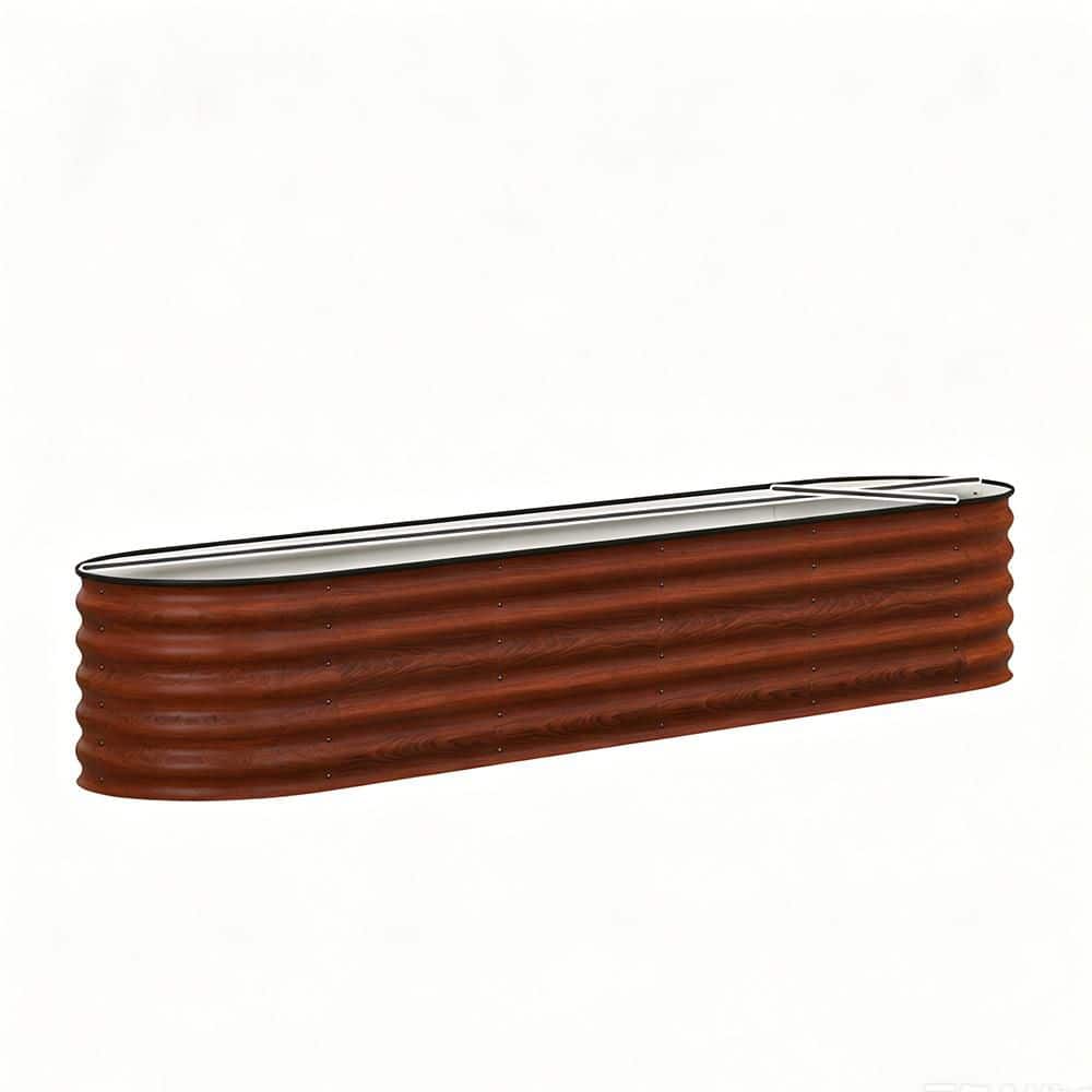 8 x 2 x 1.4 ft. Galvanized Raised Garden Bed, Brown Outdoor Planter with Safety Edging price history on PriceWatchPro
