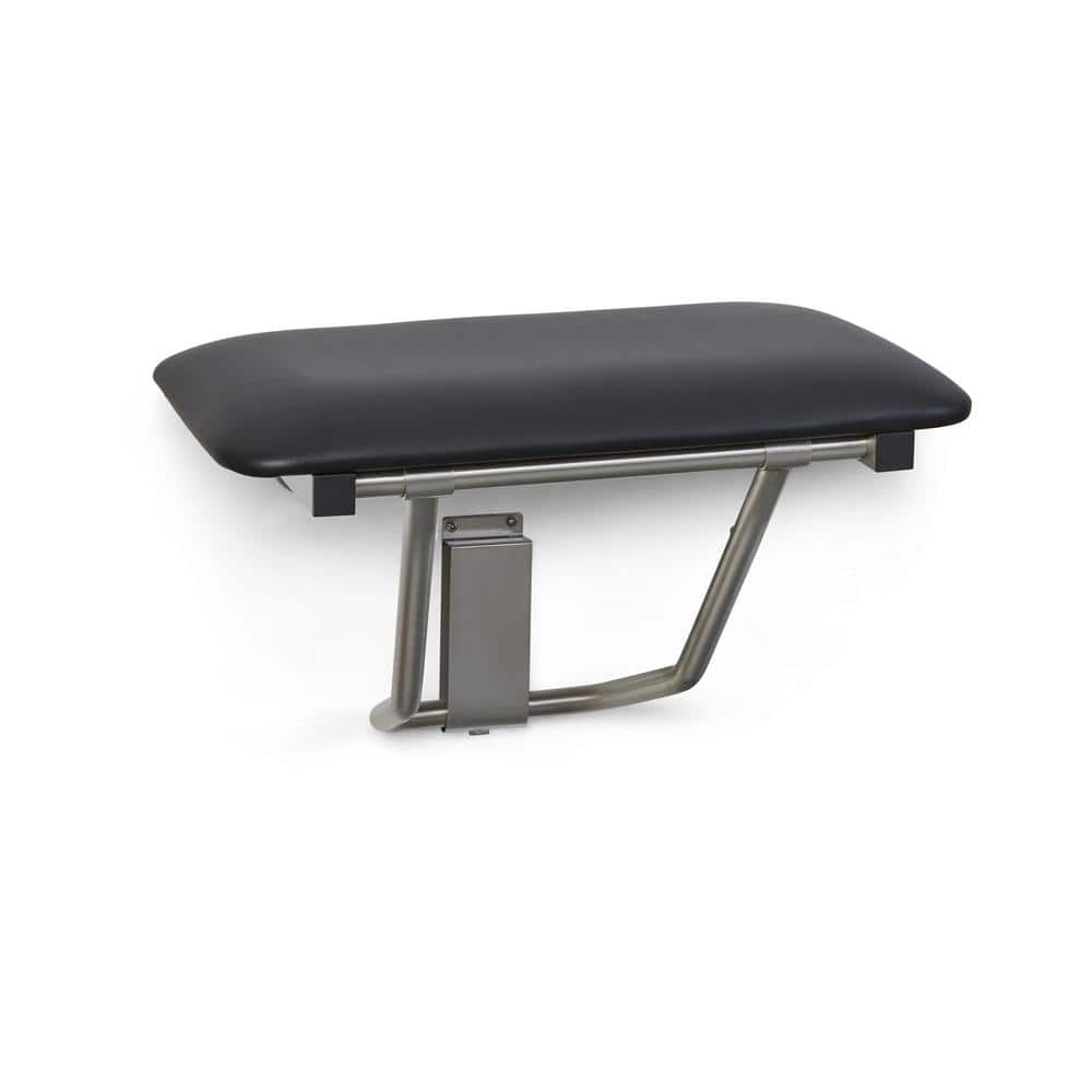 "32"" x 15"" Black Padded Cushion Folding Wall Mount Bench Shower Seat, ADA Compliant" price history on PriceWatchPro