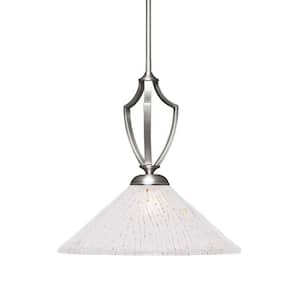 Cleveland 100-Watt 1-Light Graphite Shaded Mini Pendant Light with Glass Shade