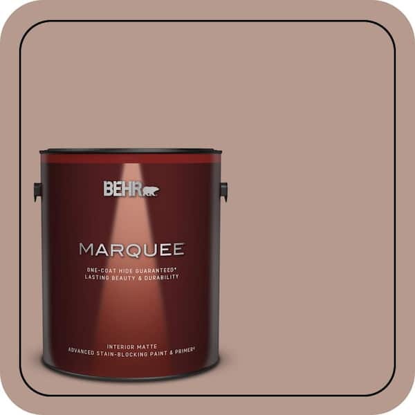 BEHR MARQUEE 1 gal. #MQ1-55 Lite Cocoa One-Coat Hide Matte Interior Paint & Primer