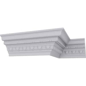 SAMPLE - 3-3/8 in. x 12 in. x 3-5/8 in. Polyurethane Stockport Traditional Crown Moulding