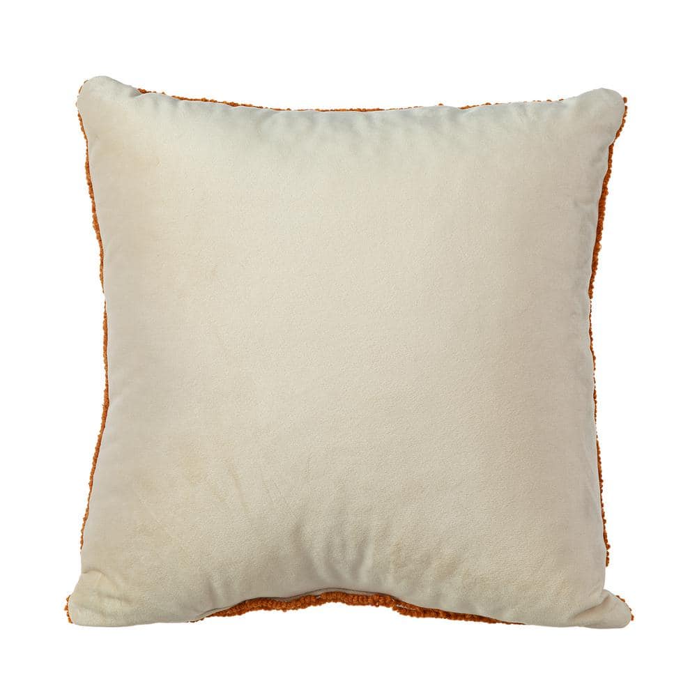 Handmade Hooked Pumpkin Fall Throw Pillow 14" x 14"