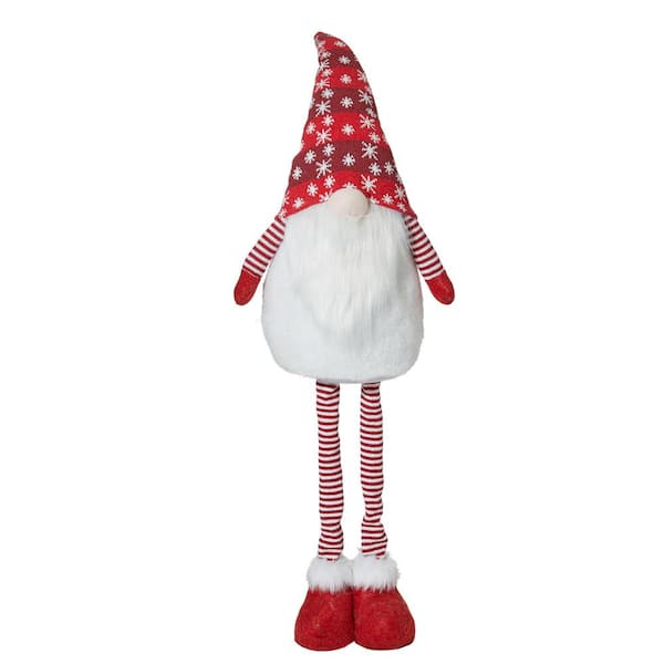 Glitzhome 37 in. H Telescoped Fabric Christmas Gnome Standing Decor