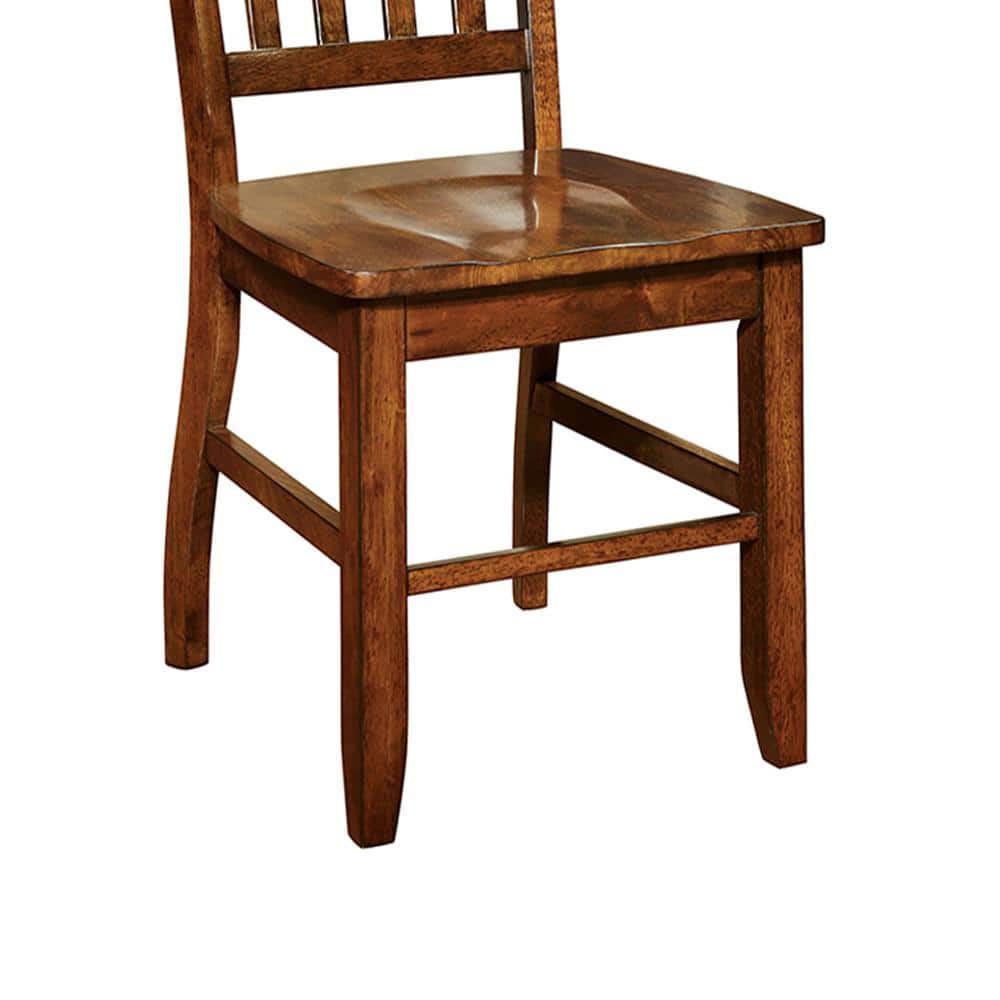 Dark Oak Slat Back Transitional Side Chair