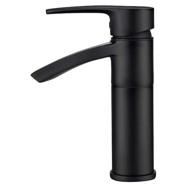 Ariana Single-Handle Single-Hole Bathroom Faucet with Swivel Spout in Matte Black