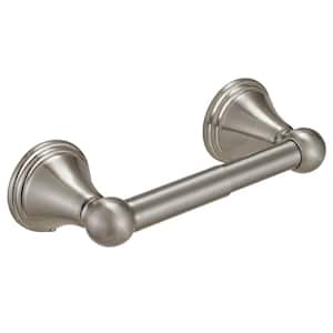 Traditional Double Post Spring Wall Mounted Towel Bar Toilet Paper Holder in Brushed Nickel
