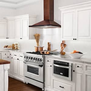 30 in. 400 CFM Convertible Vent Wall Mount Range Hood in Hand Hammered Copper