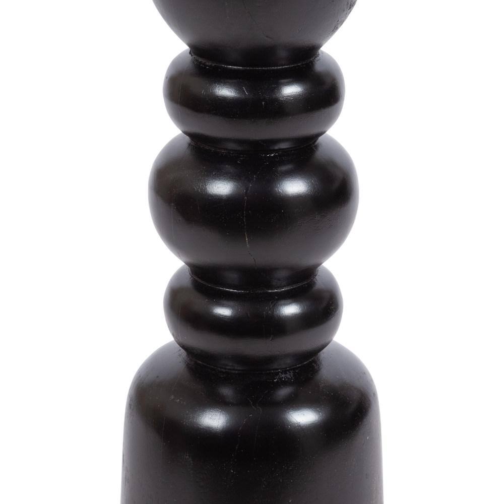 Tirollo Black Solid Mango Wood Round Accent Table
