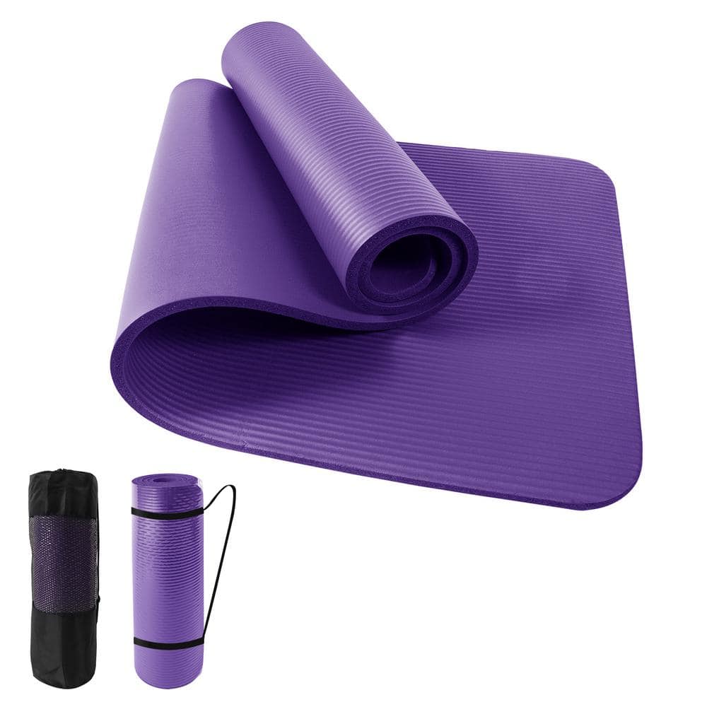 Sunny Health & Fitness Exercise Non-Slip Yoga Mat (Purple) - Thick Pilates  Mat, Home Fitness, Easy Outdoor Portability, NO. 031-P 