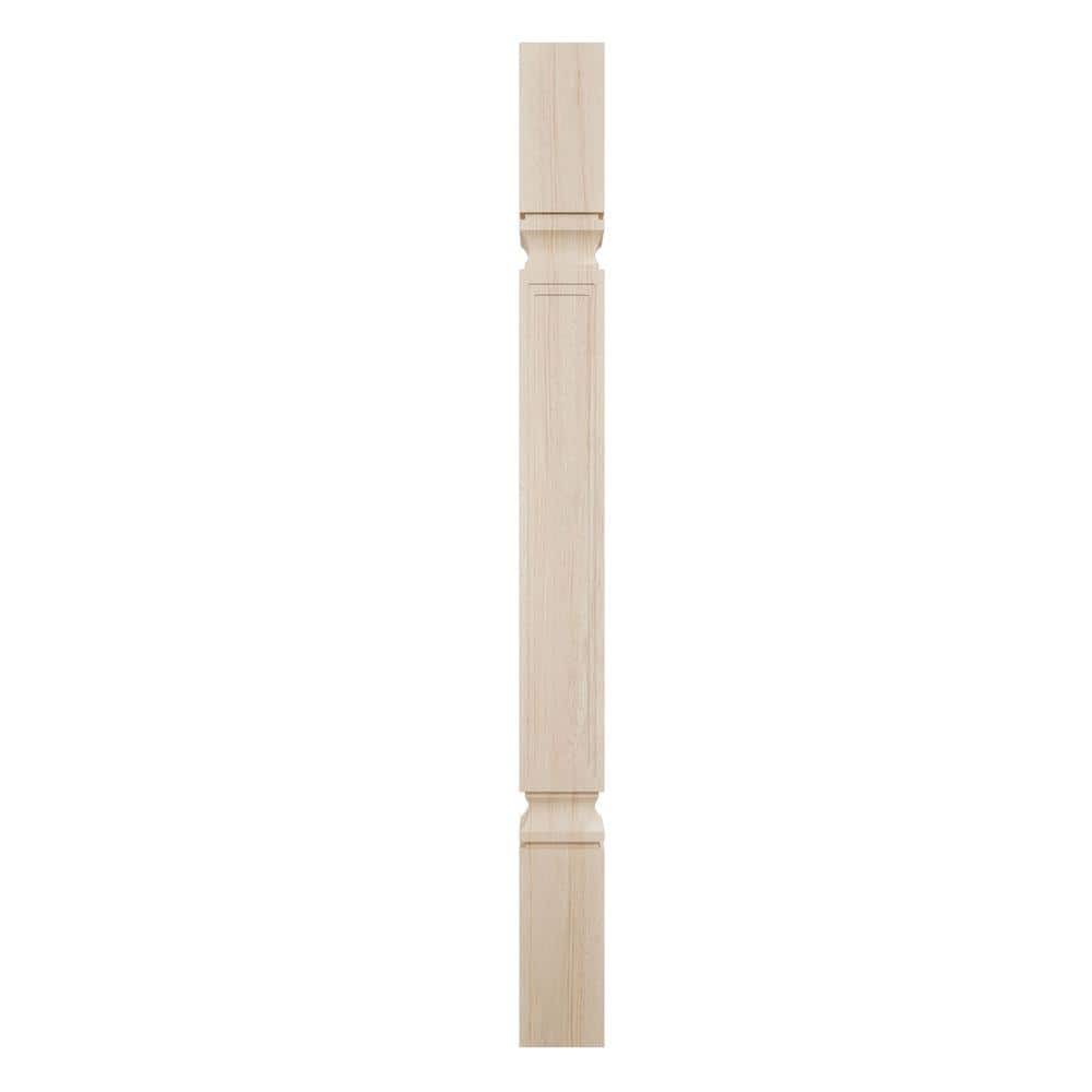 Kent 35.5" Beige Rubberwood Raised Panel Cabinet Column