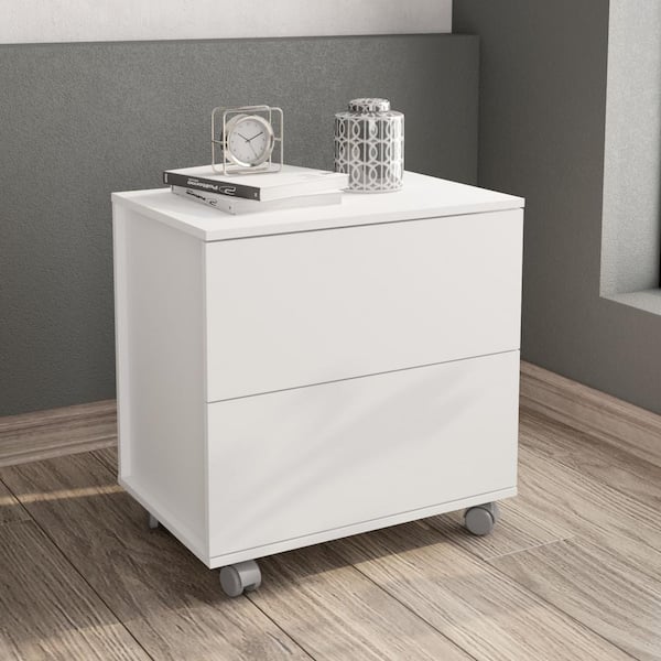 Polifurniture Kent White Cabinet with 2 Drawers