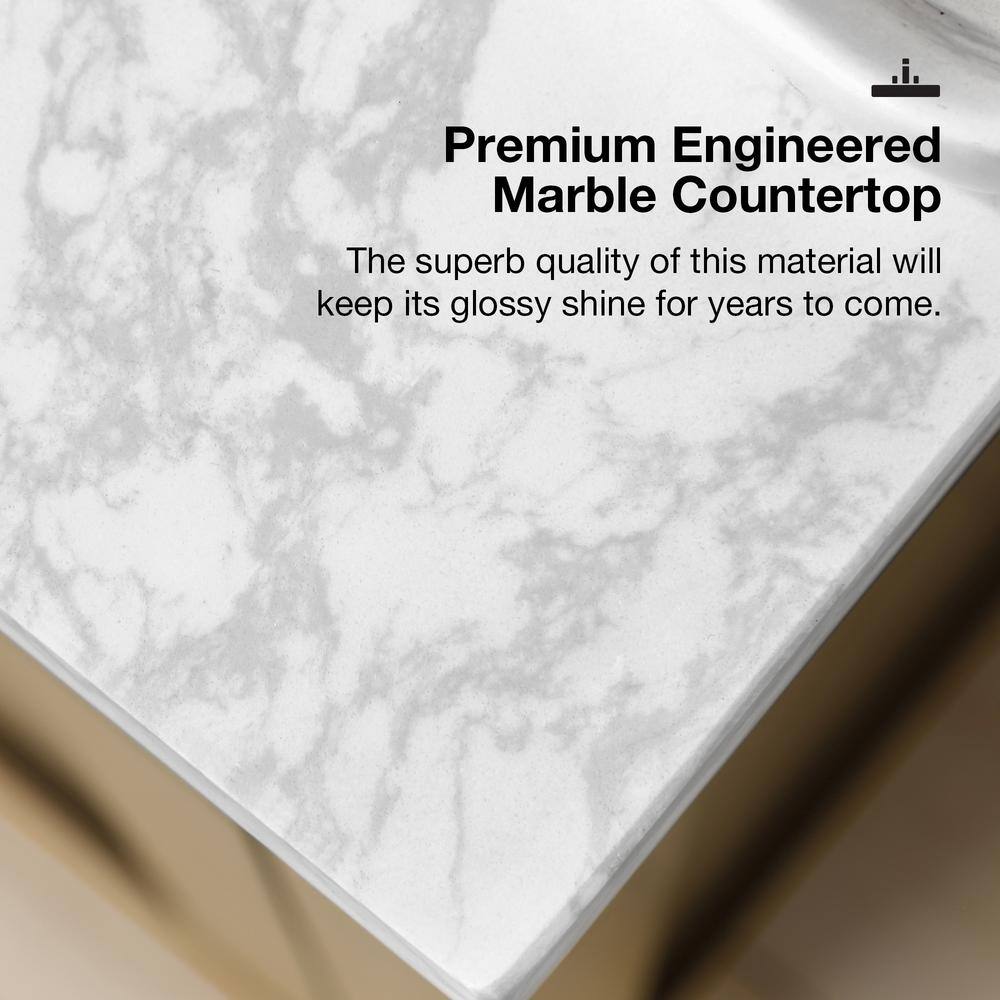 Athea 60'' Almond Latte Double Sink Bathroom Vanity with Marble Top