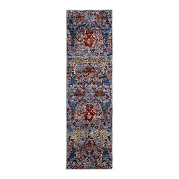 Solo Rugs Serapi One-of-a-Kind Traditional Gray 2 ft. x 8 ft. Runner Hand Knotted Tribal Area Rug