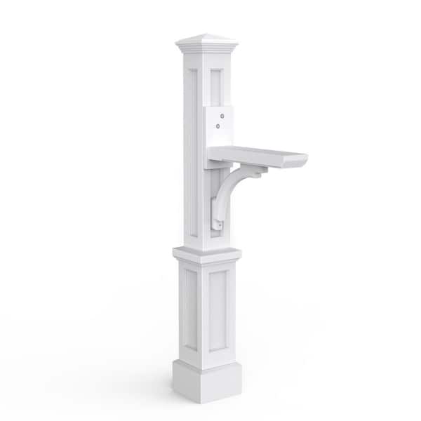 Mayne Newport Plus Decorative Polyethylene Mailbox Post, White
