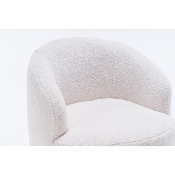 URTR Ivory Bean Bag Chair Soft Fabric Foam Filled Bean Bag Armrest