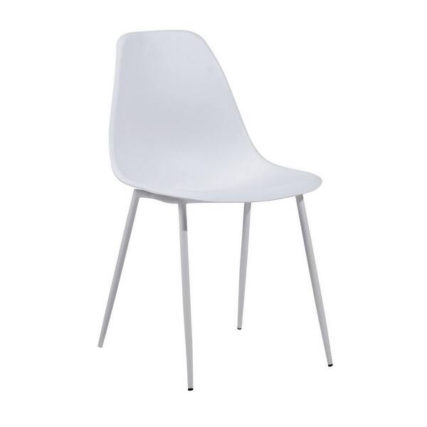 Furniturer Konwin White Plastic Dining, Plastic Dining Chairs Set Of 4