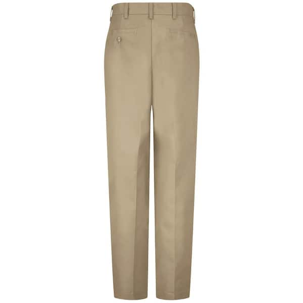 Red Kap Men's Size 42 in. x 30 in. Khaki Pleated Work Pant PT32KH