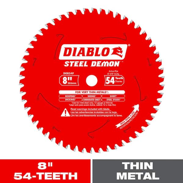 8in. x 54-Teeth Steel Demon Carbide Tipped Saw Blade for Thin Metal