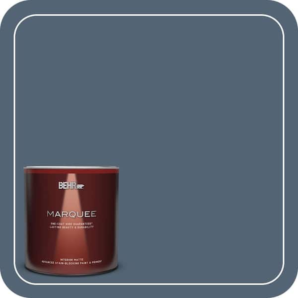 BEHR MARQUEE 1 qt. #T17-17 Midnight Show Matte Interior Paint & Primer