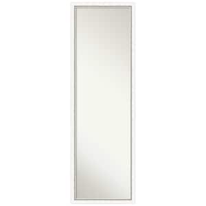 Morgan White Silver 16.25 in. x 50.25 in. Non-Beveled Modern Rectangle Wood Framed Full Length on the Door Mirror