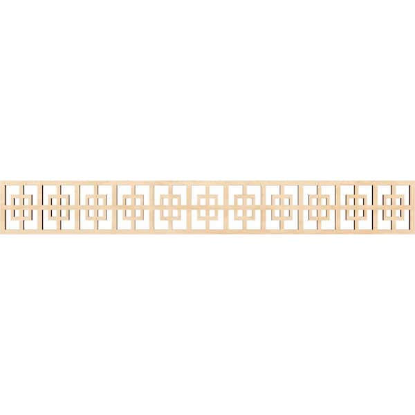 Ekena Millwork Cambridge Fretwork 0.375 in. D x 46.5 in. W x 6 in. L Birch Wood Panel Moulding