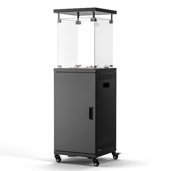 50000-BTU Black Steel Floorstanding Propane Patio Heater with Wheels