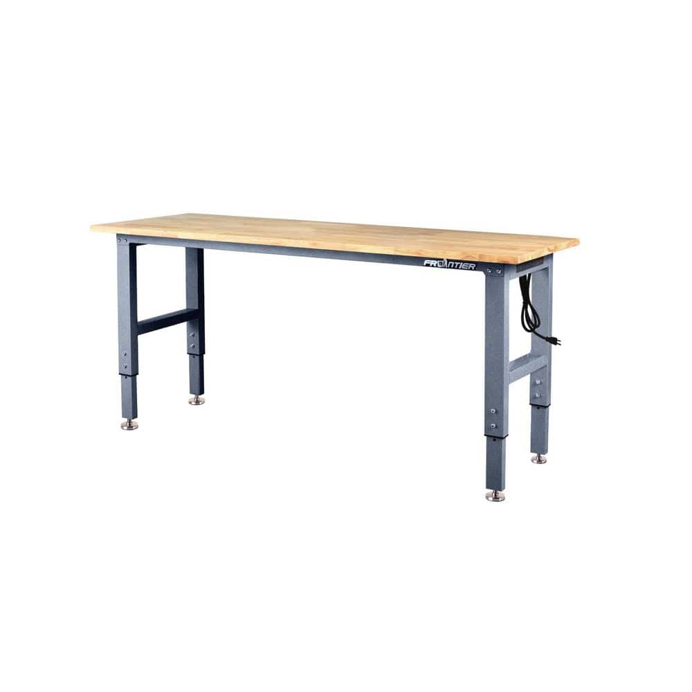48 in. W x 20 in. D Adjustable Height Wood Top Workbench Table in Matte Gray price history on PriceWatchPro
