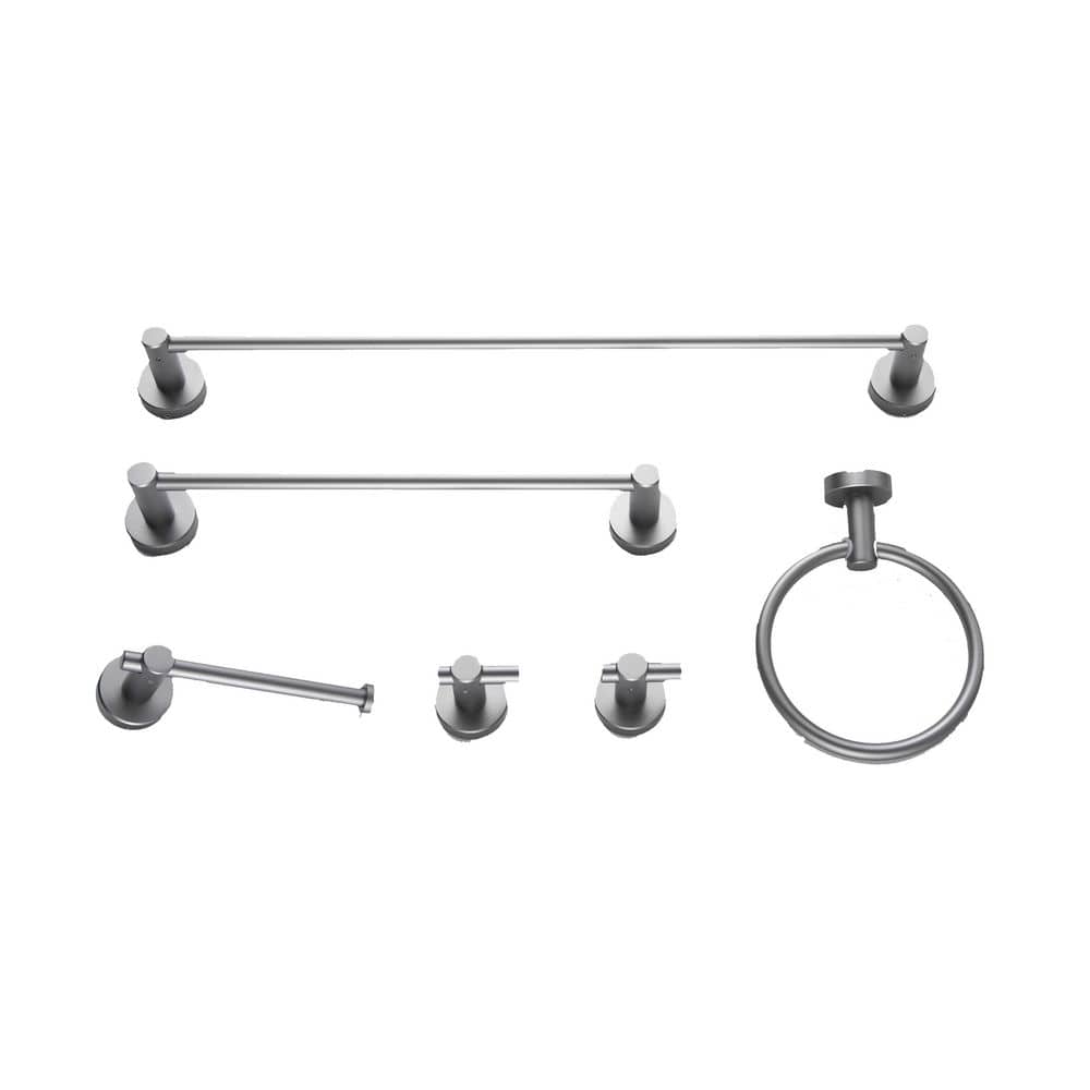 6Piece Bathroom Hardware Set in Grey AM907C63 The Home Depot