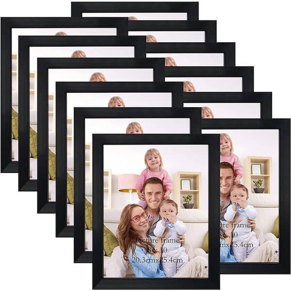 Cubilan 8 in. x 10 in. Black Picture Frame, Frames Set for Wall Hanging or Tabletop (Set of 12)