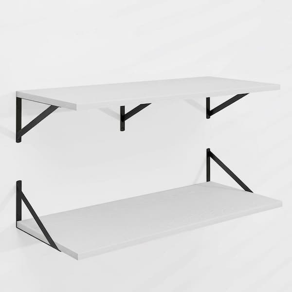 36 in. W x 12 in. D White Floating Shelves Set of 2 Decorative Wall Shelf