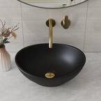 DeerValley Ceramic Black Oval Bathroom Vessel Sink Art Basin not Included Faucet