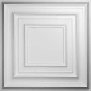 1 in. x 19-1/2 in. x 19-1/2 in. Multiplex EnduraWall PVC Decorative 3D Wall Panel, White, (20-Pack for 53.49 sq. ft.)