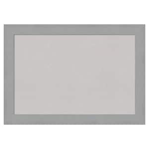 Brushed Nickel Framed Grey Corkboard 27 in. x 19 in Bulletin Board Memo Board