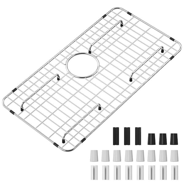 26 in. L x 14.06 in. W Sink Grid, Bottom Grid, Stainless Steel Rear Drain Sink Protector for Single Bowl Kitchen Sink