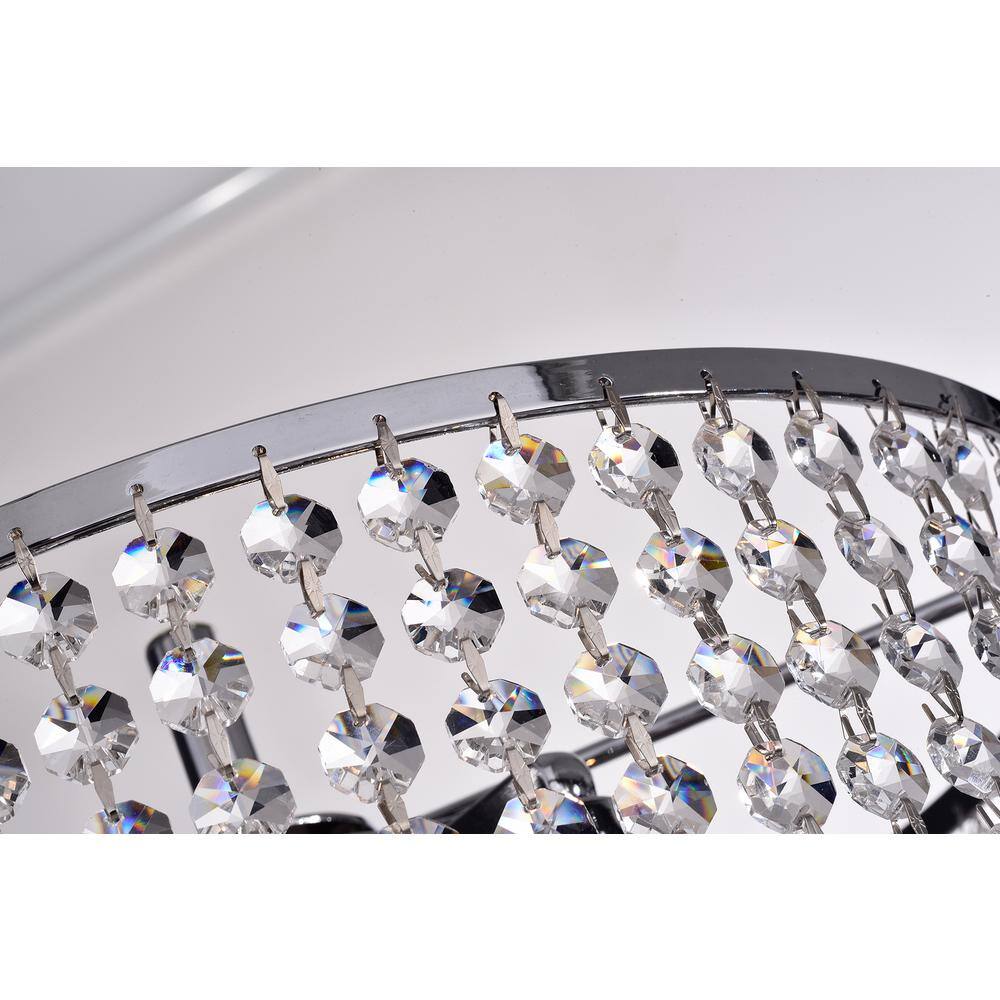 65-Inch Silver Chandelier Style Floor Lamp with Crystal Shade